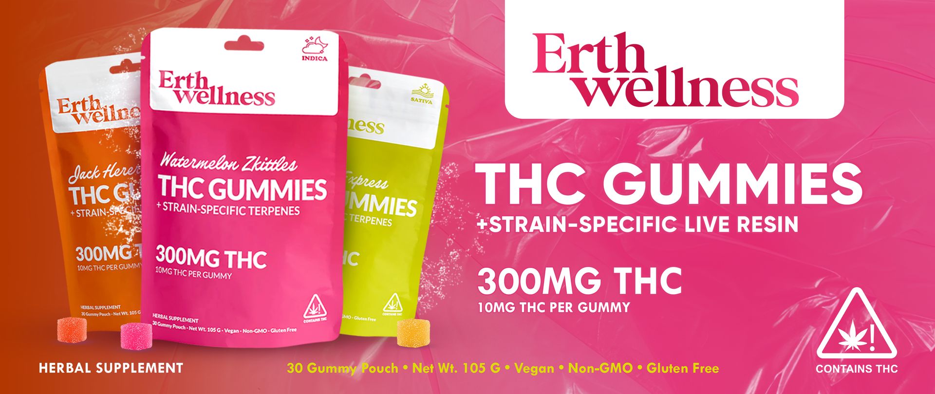 ERTH D9 THC Gummies 300mg